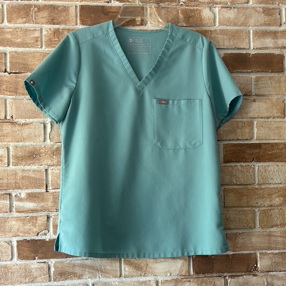 Figs Seaglass Scrub Top